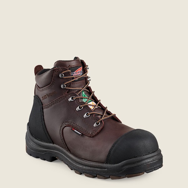 Red Wing Safety Boots Black/Brown - Mens King Toe® - 6-inch Waterproof Csa Toe - 3864-GOHQP